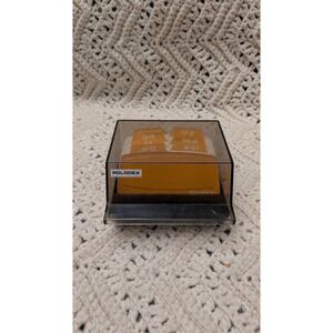 Vintage Rolodex S-300C Desktop Card File Organizer Smoked Cover Orange Tabs